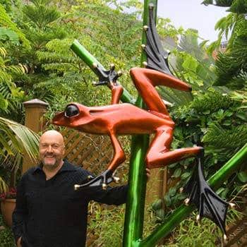 Bamboo Monumental Bronze Frog