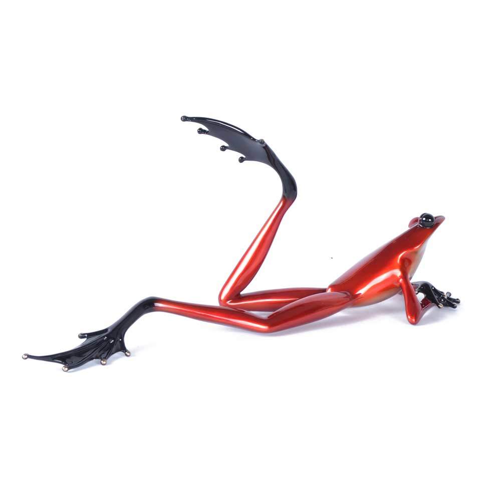 Lady in Red Bronze Frog