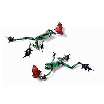 Taking Flight Bronze Frog