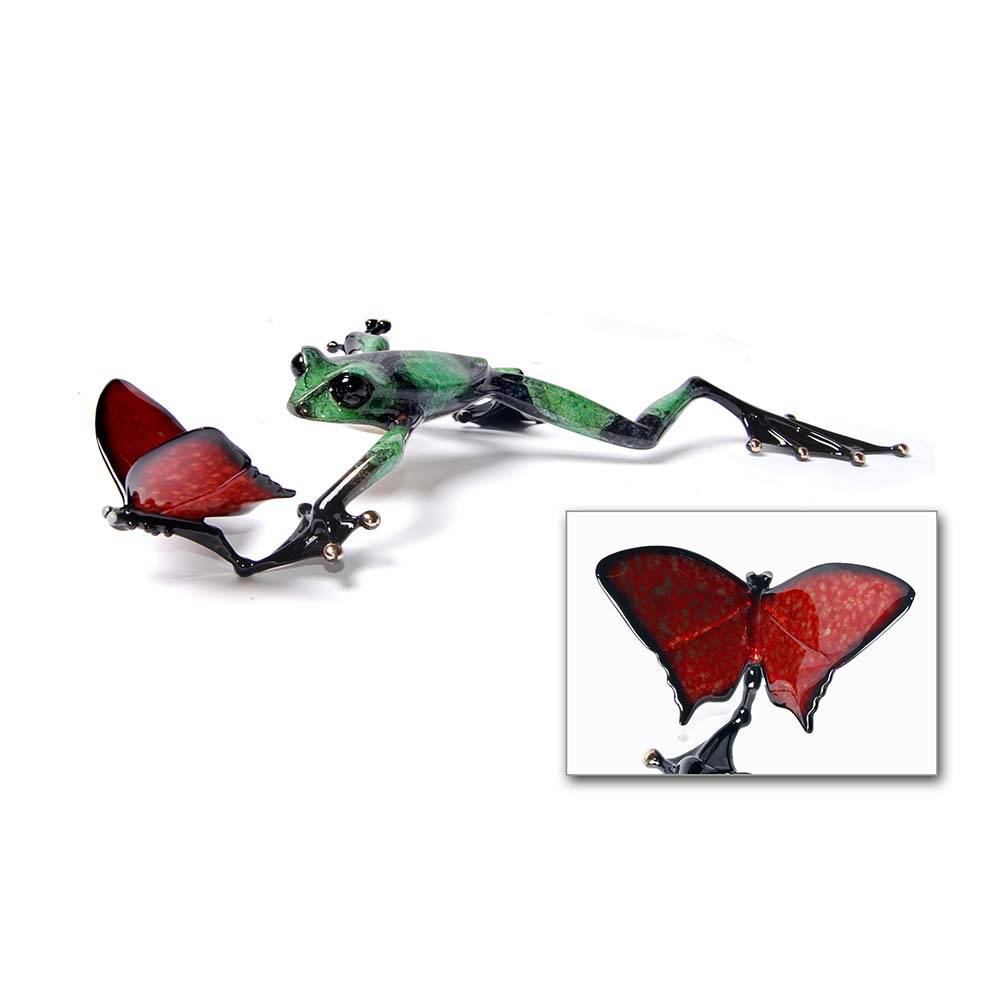 Taking Flight Bronze Frog